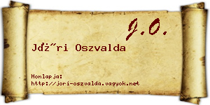 Jóri Oszvalda névjegykártya